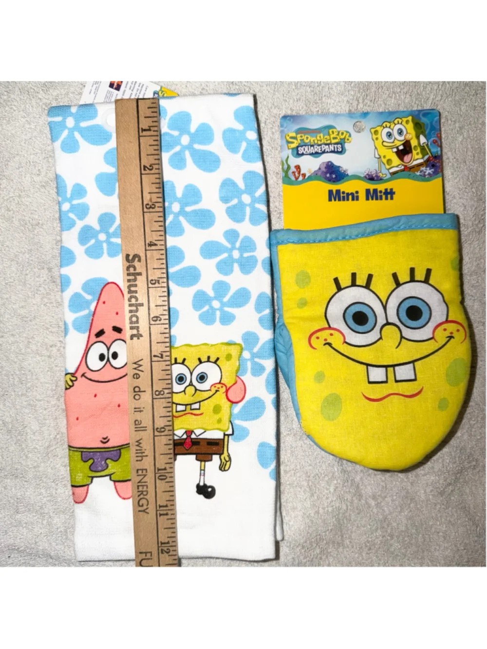 NWT Best Brands SpongeBob & Patrick Kitchen Dish Towel & Oven Pot Mini Mitt Set